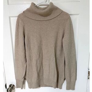 Banana Republic Filpucci Italian Yarn Ribbed Turtleneck Sweater Beige XL